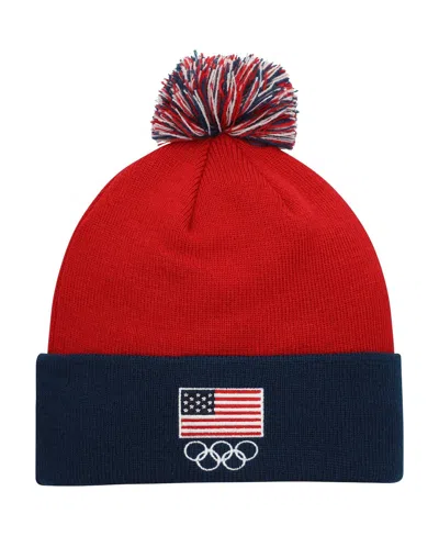 Outerstuff Big Boys And Girls Red Team Usa Cuffed Knit Hat With Pom