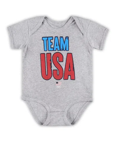 Outerstuff Kids' Big Boys And Girls Red Team Usa United Flatbrim Snapback Hat In Heather Gray
