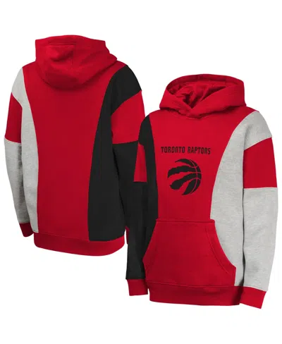 Outerstuff Kids' Big Boys' And Girls' Red Toronto Raptors Ace In The Hole Pullover Hoodie