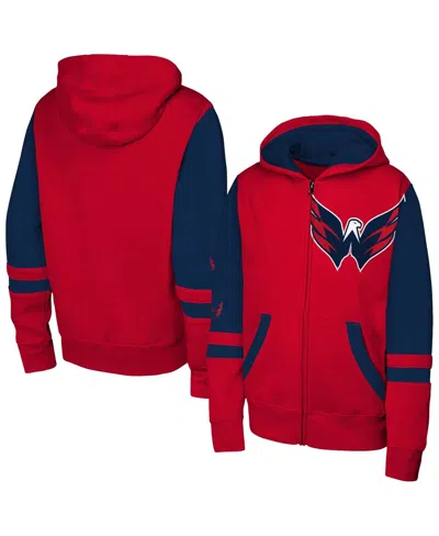 Outerstuff Kids' Big Boys And Girls Red Washington Capitals Face Off Full-zip Hoodie