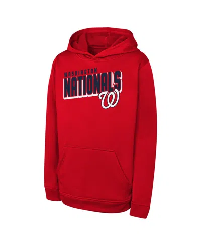 Outerstuff Kids' Big Boys And Girls Red Washington Nationals Cyber Punk Pullover Hoodie