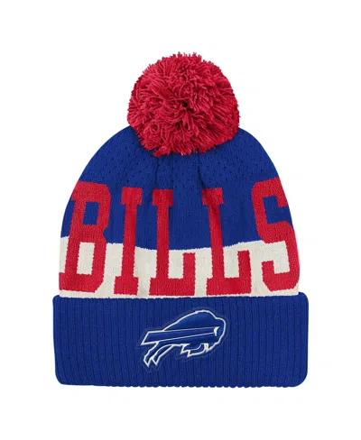 Outerstuff Kids' Big Boys And Girls Royal Buffalo Bills Modern Fan Cuffed With Pom Knit Hat In Blue