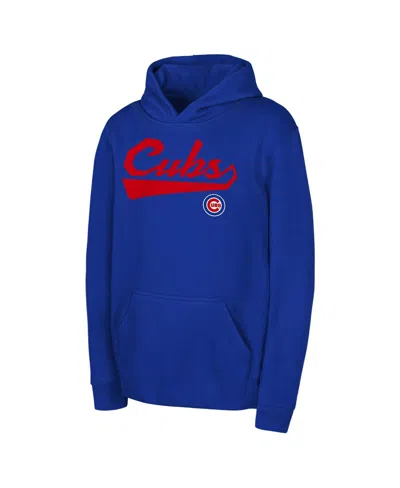 Outerstuff Kids' Big Boys And Girls Royal Chicago Cubs Tailor Made Fleece Pullover Hoodie