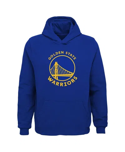 Outerstuff Kids' Big Boys And Girls Royal Golden State Warriors Primary Logo Pullover Hoodie In Blue