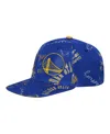 Outerstuff Big Boys And Girls Royal Golden State Warriors Street Hooper Allover Print Snapback Hat In Blue