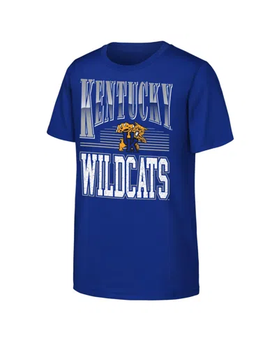 Outerstuff Kids' Big Boys' And Girls' Royal Kentucky Wildcats Chrome Header T-shirt