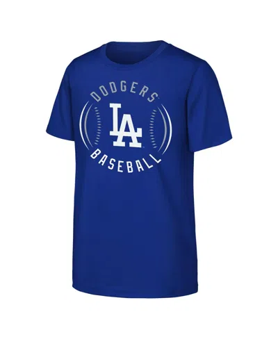 Outerstuff Kids' Big Boys And Girls Royal Los Angeles Dodgers Golden Glove T-shirt In Blue