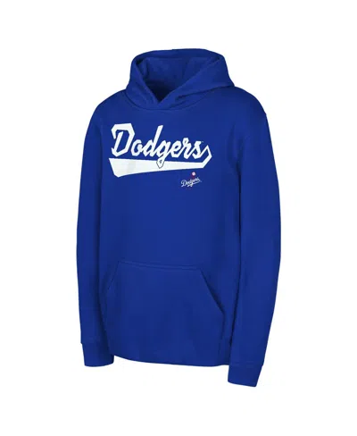 Outerstuff Kids' Big Boys And Girls Royal Los Angeles Dodgers Tailor Made Fleece Pullover Hoodie