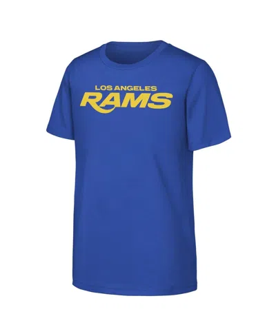 Outerstuff Kids' Big Boys And Girls Royal Los Angeles Rams Counter Run Short Sleeve T-shirt In Blue