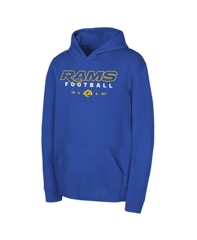 Outerstuff Kids' Big Boys And Girls Royal Los Angeles Rams Edge Rusher Fleece Hoodie In Blue