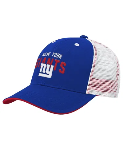 Outerstuff Kids' Big Boys And Girls Royal New York Giants Core Lockup Trucker Adjustable Hat In Blue