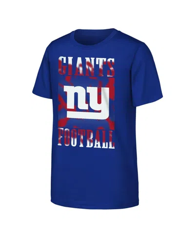 Outerstuff Kids' Big Boys And Girls Royal New York Giants Garage Hero T-shirt