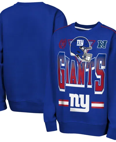 Outerstuff Big Boys' And Girls' Royal New York Giants Run Fleece Sweatshirt