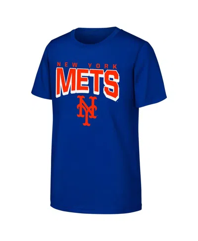 Outerstuff Kids' Big Boys And Girls Royal New York Mets On The Block T-shirt