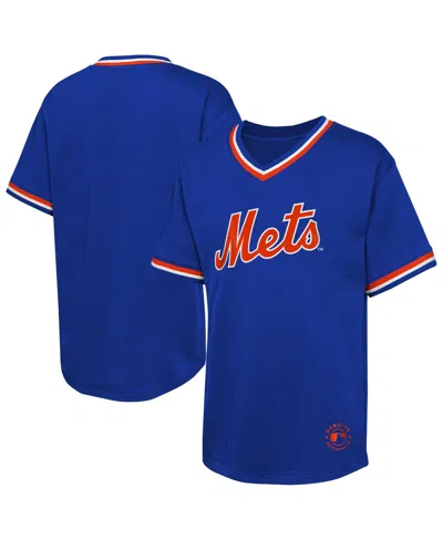 Outerstuff Kids' Big Boys And Girls Royal New York Mets Relief Pitcher V-neck T-shirt