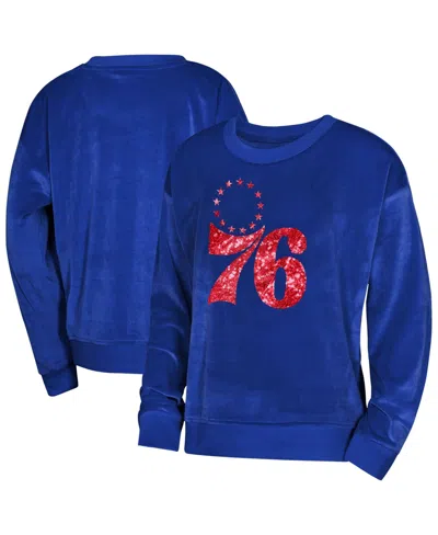 Outerstuff Kids' Big Boys' And Girls' Royal Philadelphia 76ers Step Back Sweatshirt