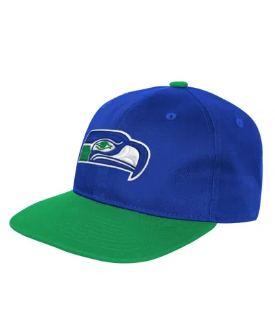 Outerstuff Kids' Big Boys And Girls Royal Seattle Seahawks True Retro Adjustable Hat In Blue