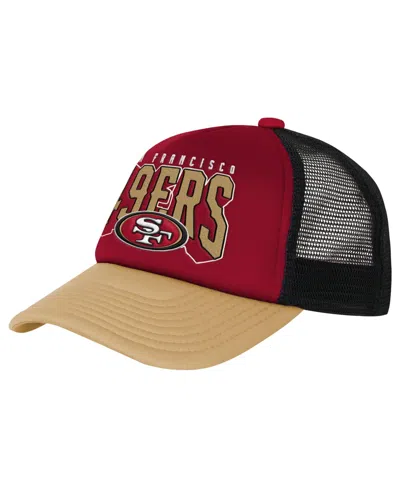 Outerstuff Kids' Big Boys And Girls San Francisco 49ers Handoff Mesh Adjustable Trucker Hat In Red