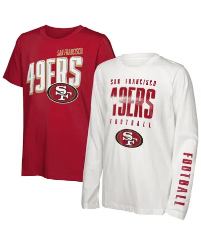Outerstuff Kids' Big Boys And Girls San Francisco 49ers The Mix Combo T-shirt Set In Red