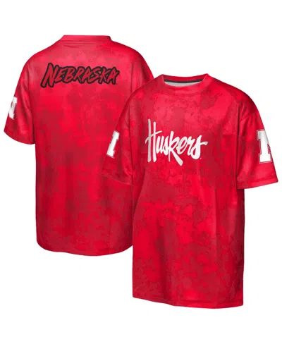 Outerstuff Kids' Big Boys' And Girls' Scarlet Nebraska Huskers Off-side Sublimated T-shirt In Red