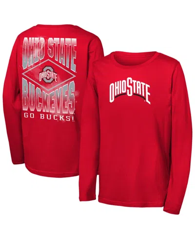 Outerstuff Kids' Big Boys' And Girls' Scarlet Ohio State Buckeyes Full Steam Long-sleeves T-shirt