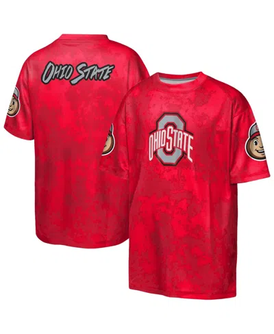 Outerstuff Kids' Big Boys And Girls Scarlet Ohio State Buckeyes Off-side Sublimated T-shirt In Red