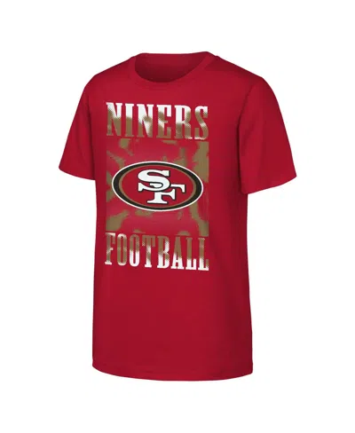 Outerstuff Kids' Big Boys And Girls Scarlet San Francisco 49ers Garage Hero T-shirt