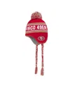 Outerstuff Big Boys And Girls Scarlet San Francisco 49ers Jacquard Tassel With Pom Knit Hat In Red