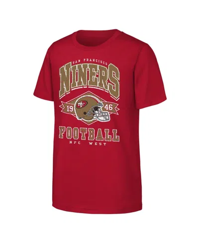 Outerstuff Kids' Big Boys And Girls Scarlet San Francisco 49ers Kick Off T-shirt In Multi