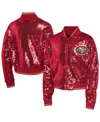 Outerstuff Youth Girl's  Scarlet San Francisco 49ers Glam Squad Sequin Jacket In Red