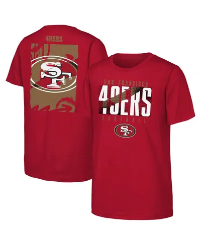 Outerstuff Kids' Big Boys And Girls Scarlet San Francisco 49ers Posterize T-shirt In Red