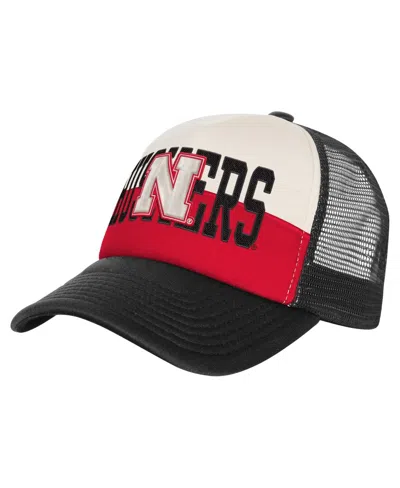 Outerstuff Kids' Big Boys And Girls Scarlet/cream Nebraska Huskers Modern Fan Trucker Adjustable Hat In Multi