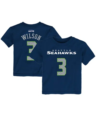 Outerstuff Kids' Big Boys And Girls Seattle Seahawks Mainliner Name And Number T-shirt In Navy