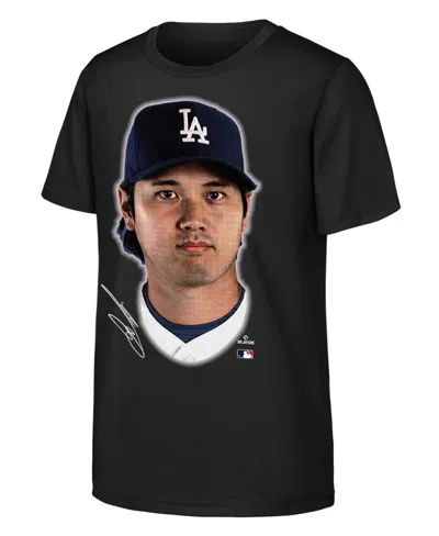 Outerstuff Kids' Big Boys And Girls Shohei Ohtani Black Los Angeles Dodgers Headliner T-shirt