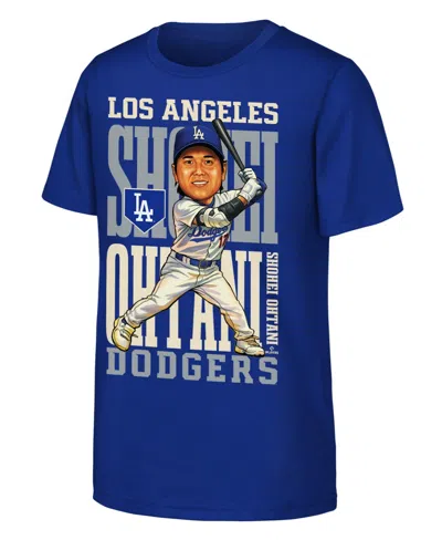 Outerstuff Kids' Big Boys And Girls Shohei Ohtani Royal Los Angeles Dodgers Caricature Clash T-shirt In Blue