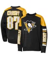 Outerstuff Big Boys And Girls Sidney Crosby Black Pittsburgh Penguins Best Defense Name Number Crewneck Sweatsh In Yellow
