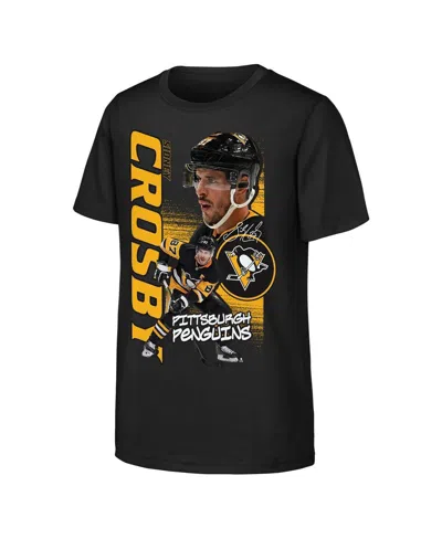 Outerstuff Kids' Big Boys And Girls Sidney Crosby Black Pittsburgh Penguins Playmaker T-shirt