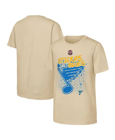Outerstuff Kids' Big Boys And Girls Tan St. Louis Blues 2025 Nhl Winter Classic Street Art T-shirt