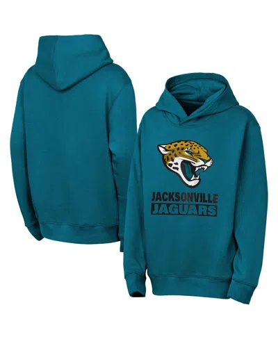 Outerstuff Kids' Big Boys And Girls Teal Jacksonville Jaguars Back To Basics Hoodie In Blue