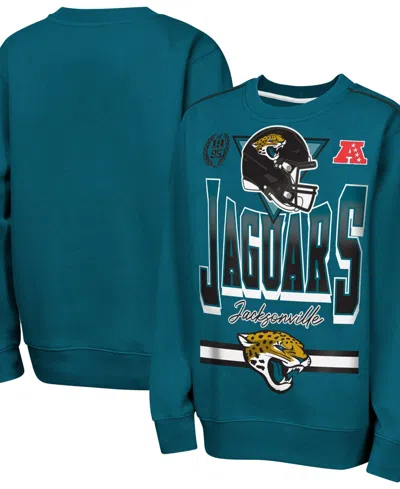 Outerstuff Big Boys' And Girls' Teal Jacksonville Jaguars Run Fleece Sweatshirt