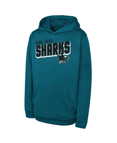 Outerstuff Kids' Big Boys And Girls Teal San Jose Sharks Cyber Punk Performance Hoodie