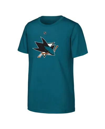 Outerstuff Big Boys And Girls Teal San Jose Sharks Primary Logo T-shirt In Green