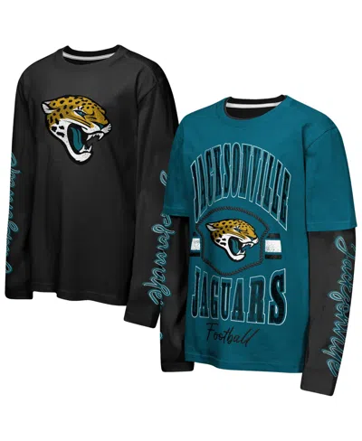 Outerstuff Kids' Big Boys' And Girls' Teal/black Jacksonville Jaguars Motion Combo Set In Teal,black
