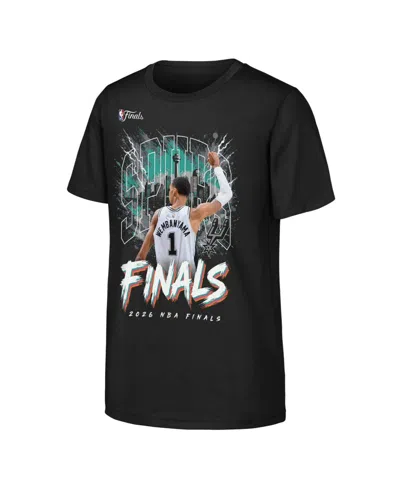 Outerstuff Kids' Big Boys And Girls Victor Wembanyama Black San Antonio Spurs 2026 Nba Finals City T-shirt