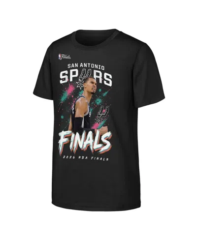 Outerstuff Kids' Big Boys And Girls Victor Wembanyama Black San Antonio Spurs 2026 Nba Finals Grit T-shirt
