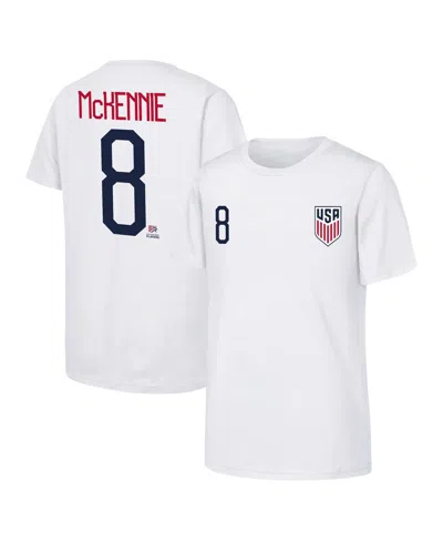 Outerstuff Kids' Big Boys And Girls Weston Mckennie White Usmnt Name Number T-shirt