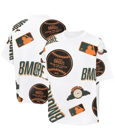 Outerstuff Kids' Big Boys And Girls White Baltimore Orioles 2026 City Connect Circus Catch T-shirt