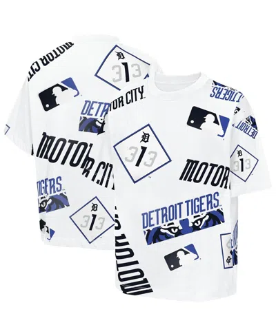 Outerstuff Kids' Big Boys And Girls White Detroit Tigers Circus Catch T-shirt In Multi