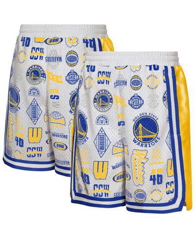 Outerstuff Kids' Big Boys' And Girls' White Golden State Warriors Ball Hog Dazzle Basketball Short