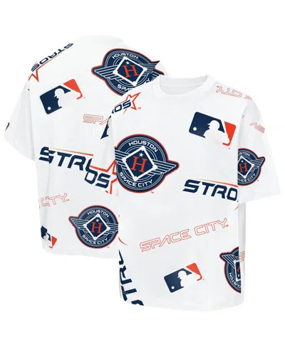 Outerstuff Kids' Big Boys And Girls White Houston Astros Circus Catch T-shirt